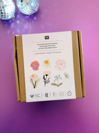 Embroidery kit spring flowers, with template, Futschikato, Rico