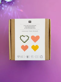 Embroidery Kit Hearts, with template, Futschikato, Rico